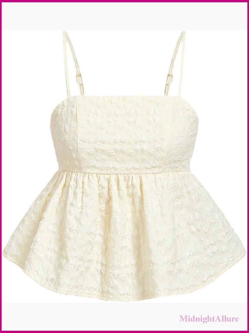 Babydoll Peplum Cami Crop Tank Top Spaghetti Strap Ruffle Summer Top